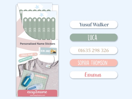 Small Name Labels  – One Colour 