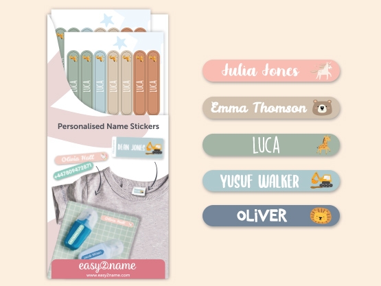 Small Name Stickers - Theme 