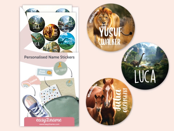 Round Name Stickers - Real World