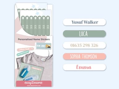 Small Name Labels  – One Colour 