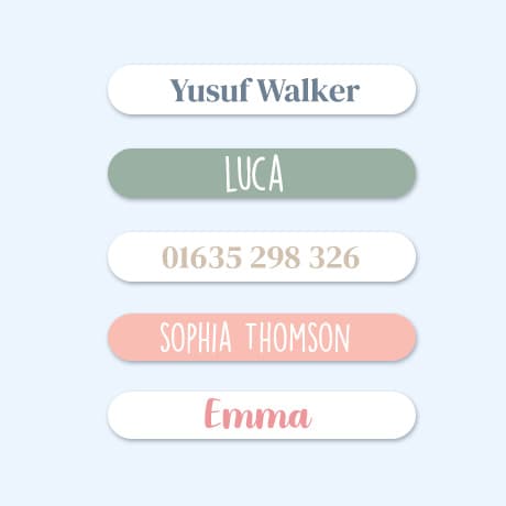 Small Name Labels  – One Colour 