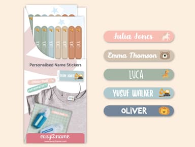 Small Name Stickers - Theme 