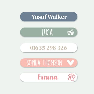 Small Name Labels  – Multicolour