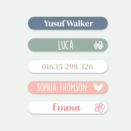 Small Name Labels  – Multicolour