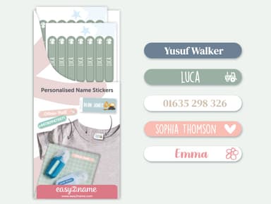 Small Name Labels  – Multicolour