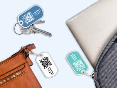 Lost & Found QR tag for bags and keys